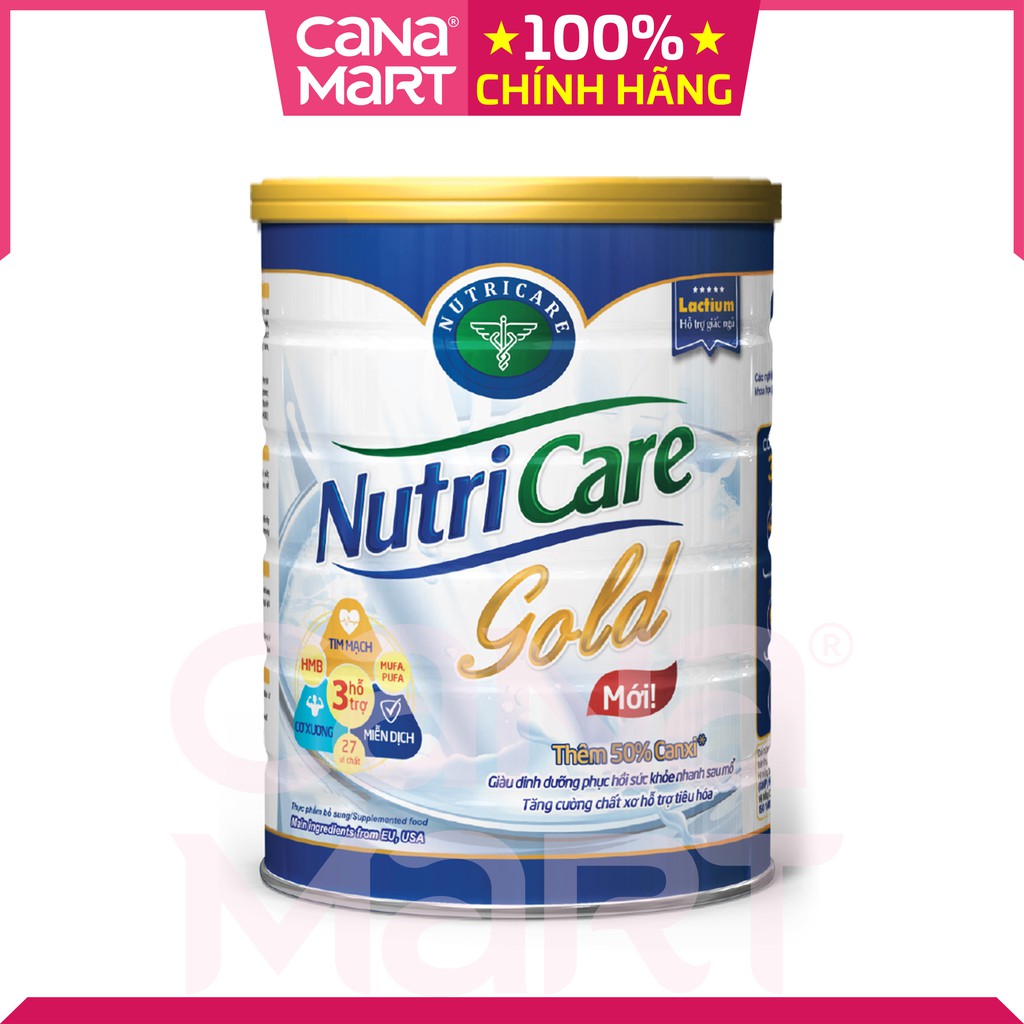 [MUA 3 TẶNG 1] Sữa bột NutriCare Gold giúp phục hồi cơ thể tăng đề kháng người lớn tuổi (900gr)