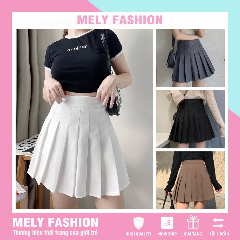 Chân váy tennis xếp ly dáng ngắn chữ A lưng cao chất vải cao cấp trẻ trung năng động có bigsize Mely Fashion CV01