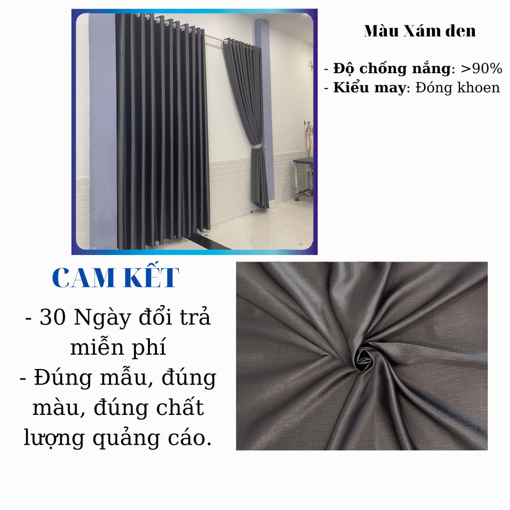 Rèm cửa chống nắng màu xám đen, dùng làm rèm cửa chính, rèm cửa sổ, shop remcuamia