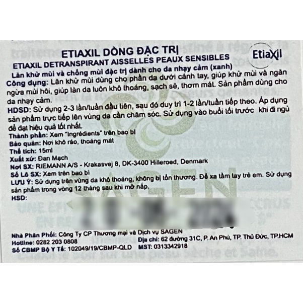 Lăn Khử Mùi Etiaxil Pháp