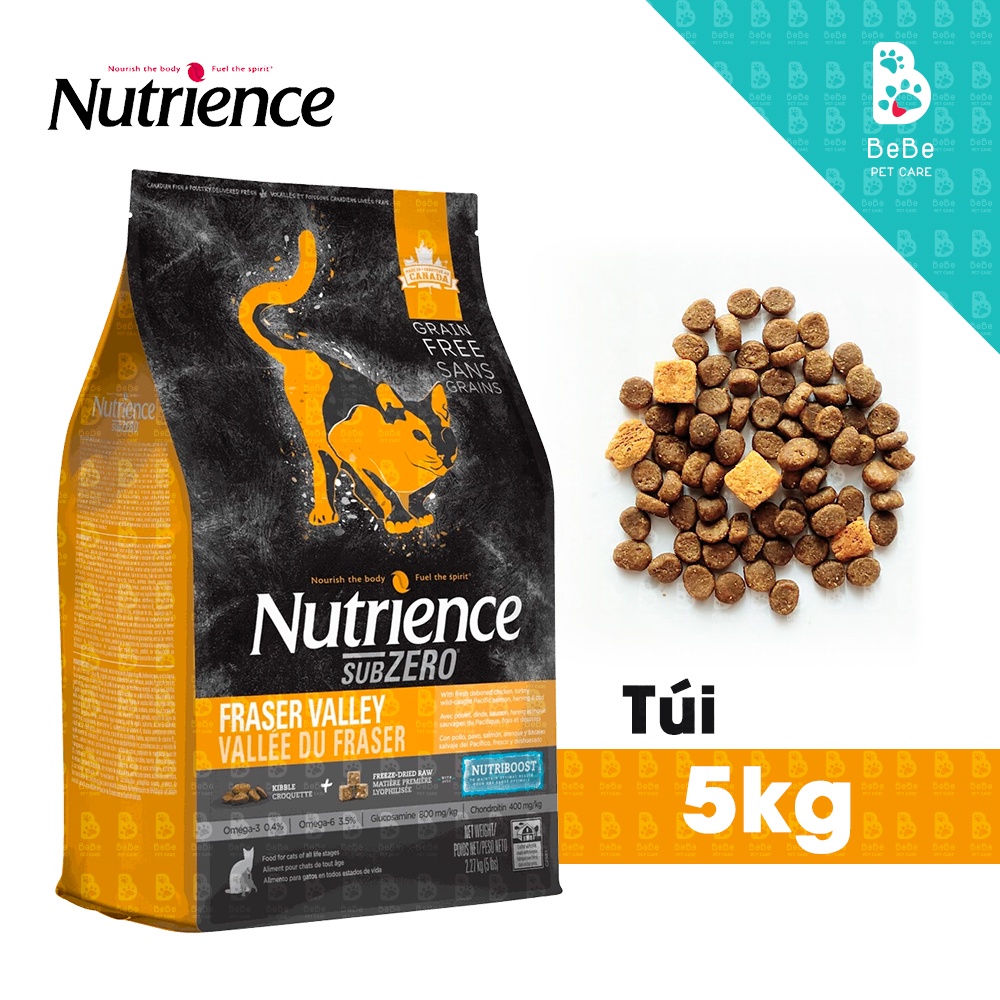 [5Kg] Hạt NUTRIENCE SubZero Fraser &amp; Valley Cho Mèo (Gà Tây, Cá Hồi, Cá Trích, Cá Tuyết &amp; Rau Củ Tự Nhiên)