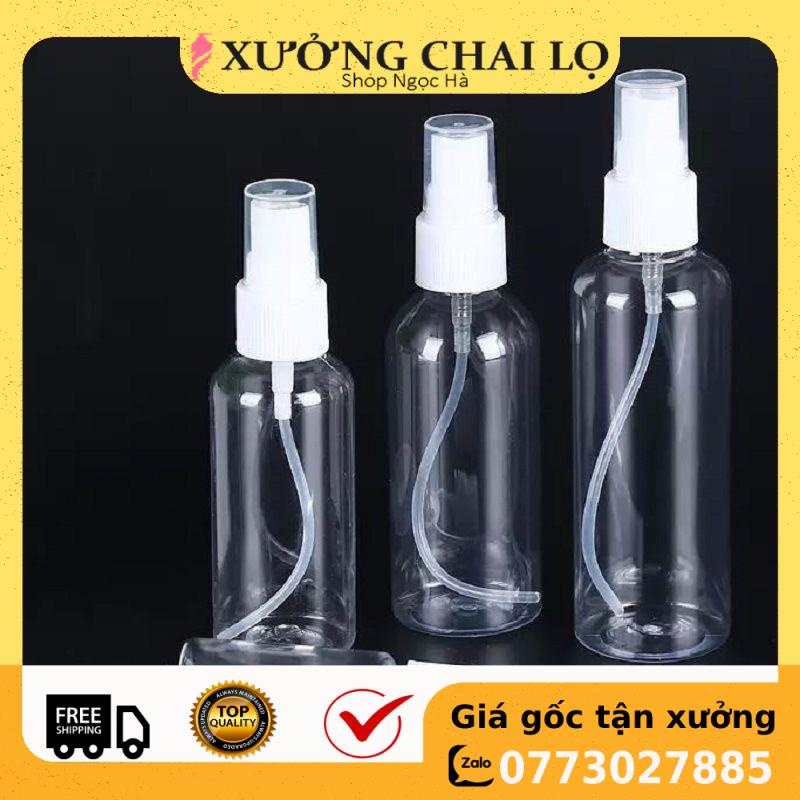 Chai Xịt Phun Sương ❤ GIÁ RẺ NHẤT ❤ Chai nhựa pet xịt phun sương trong 100ml,50ml,30ml,20ml,10ml chiết nước hoa .