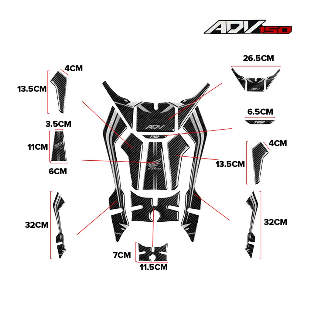 Tấm lót bình xăng Honda ADV cho xe máy ADV 150 5D tấm lót bình xăng sợi carbon