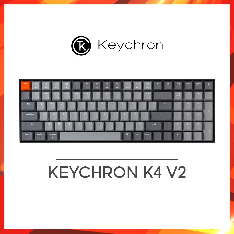 Bàn phím cơ Keychron K4 V2 (Hàng chính hãng) - Bảo hành 12 tháng