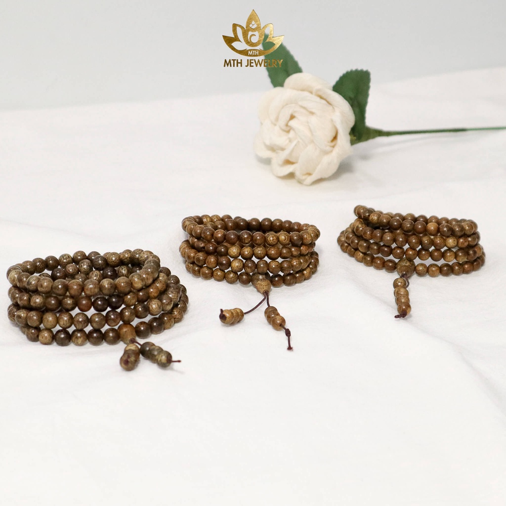 Vòng Tay Trầm Hương MTH JEWELRY Chuỗi Tràng Hạt 108 6/7/8mm Trầm Tốc Việt (COMBOx3 Vòng) | Mộc Trầm Hương
