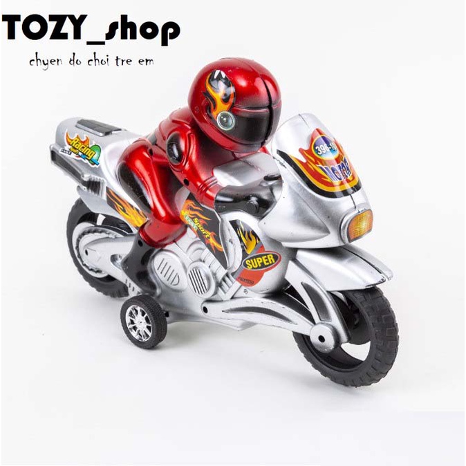 Đồ chơi trẻ em xe moto đua dây cốt giúp bé rèn luyện vận trí tuệ