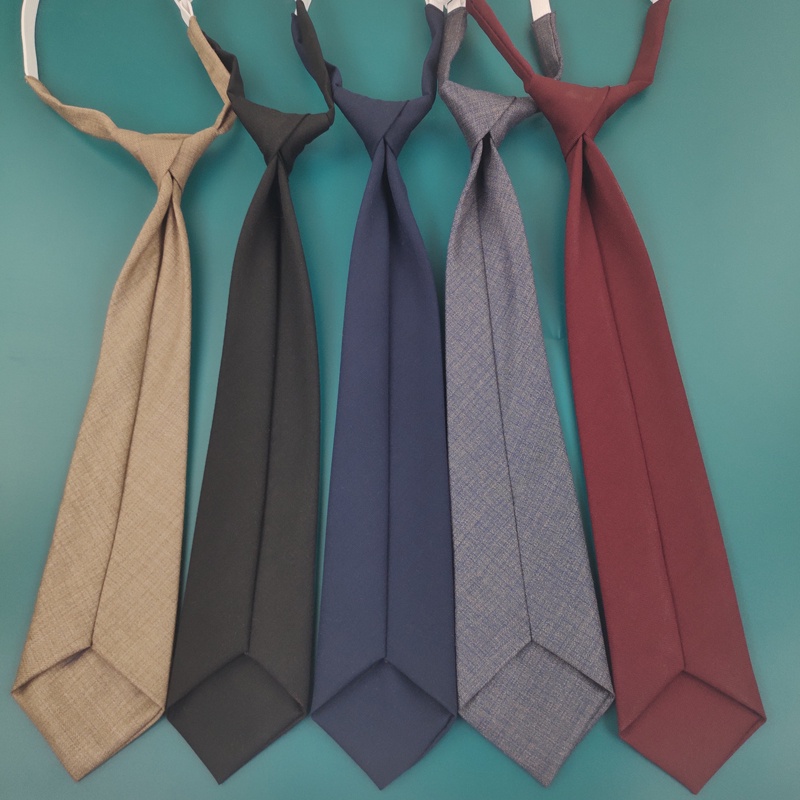 Cà vạt nhỏ ngắn màu trơn chui đầu kiểu thoải mái cho đồng phục nam nữ sinh