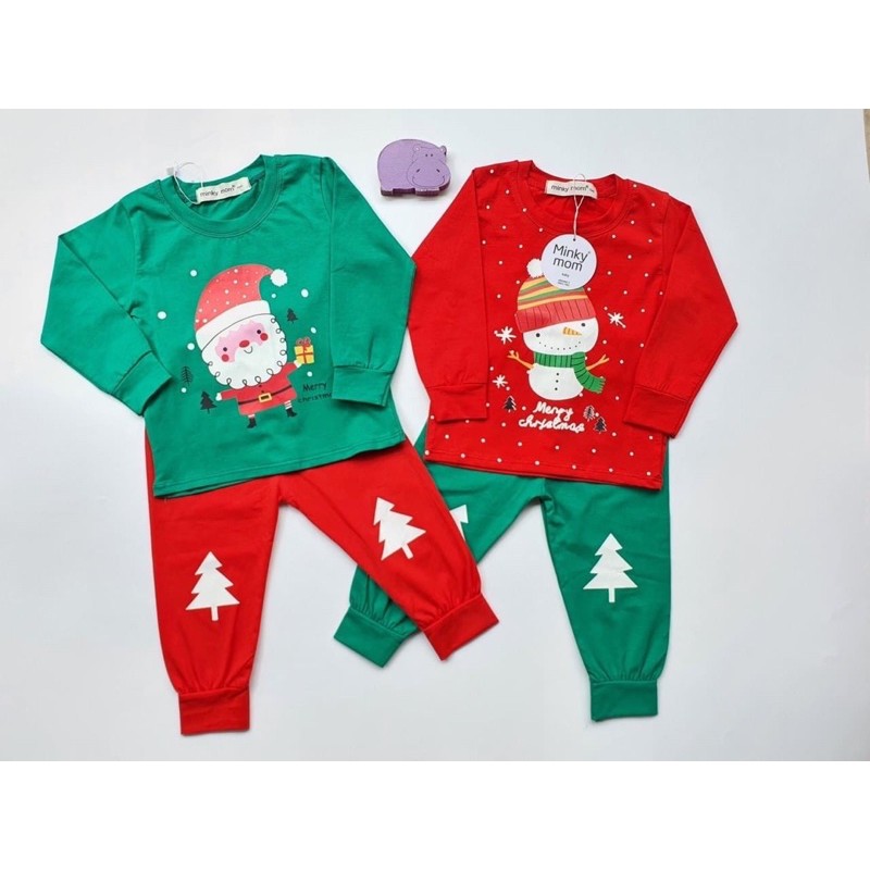 BỘ DÀI COTTON IN HÌNH NOEL CHO BÉ