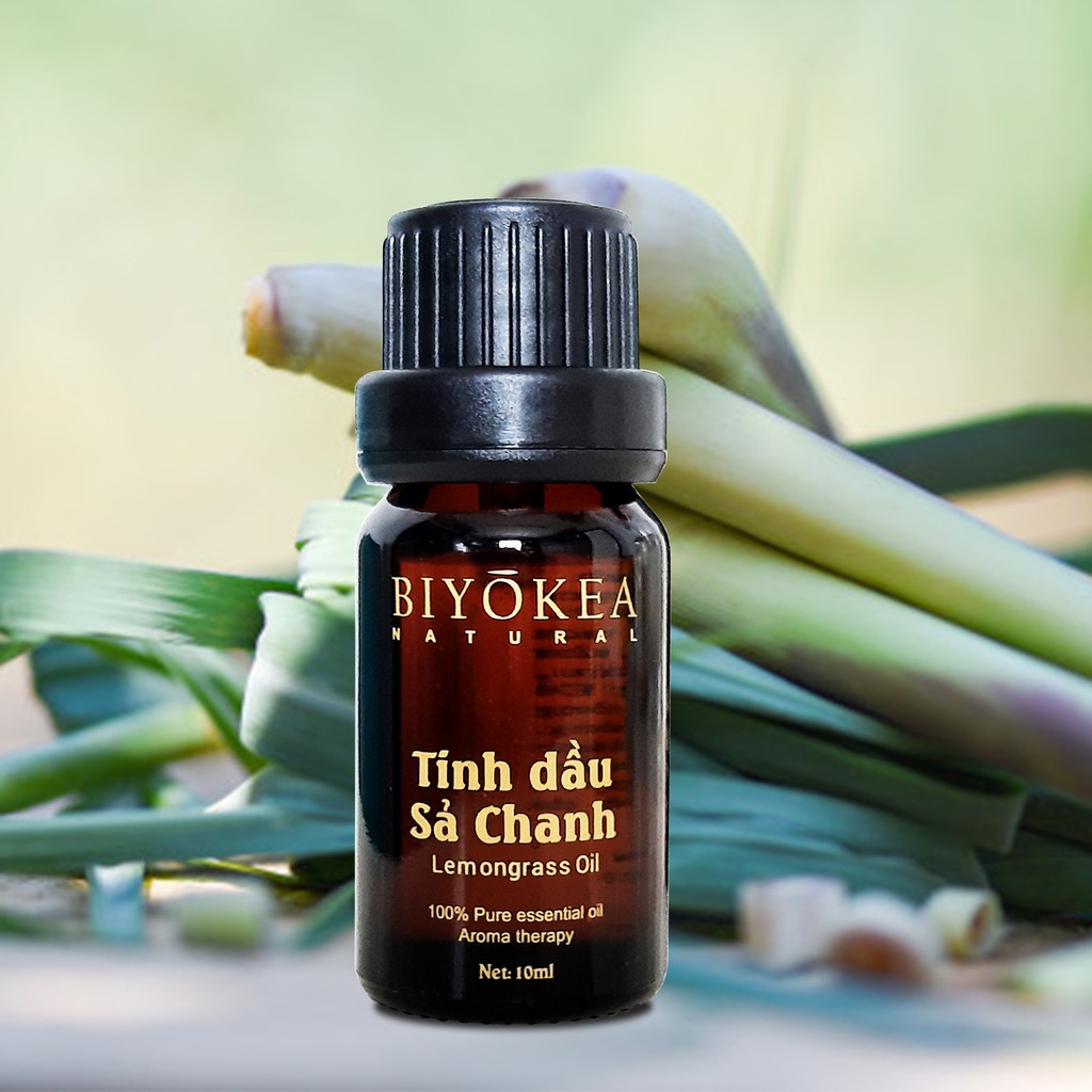 Combo 2 Chai Tinh Dầu Sả Chanh, Tinh Dầu Đuổi Muỗi, Thư Giãn, Xông Thơm Phòng Dung Tích Biyokea 10ml