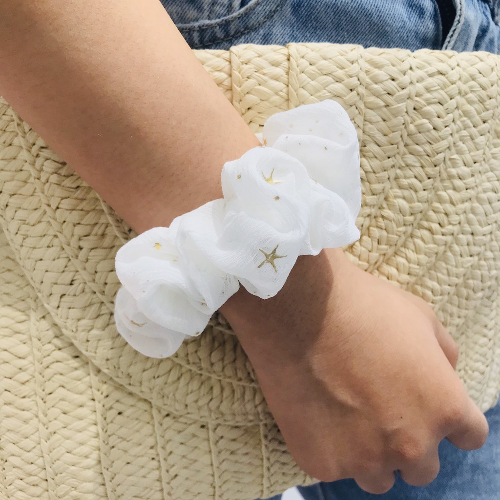 [Nowship2h] Cột Tóc, Dây Cột SCRUNCHIES Ngôi Sao Nhiều Màu - Mã DT002