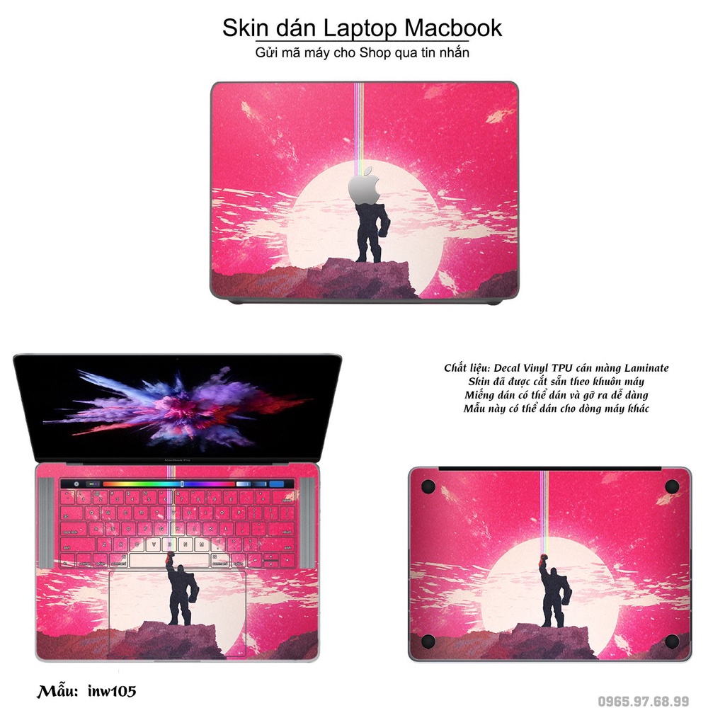 Skin dán Macbook mẫu Inifinity War (đã cắt sẵn, inbox mã máy cho shop)