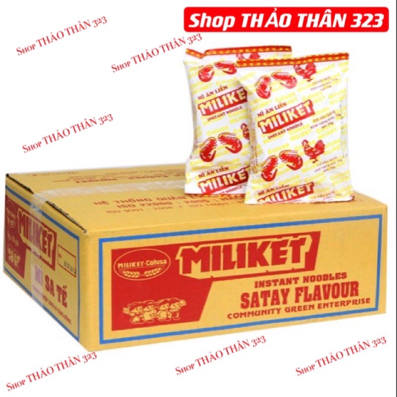 Thùng 30 Gói Mì Miliket / Mì Vị Hương Sa Tế Tôm Gà
