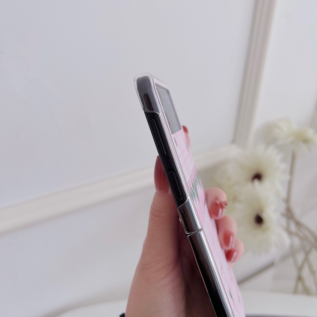 Ốp Điện Thoại PC Cứng Trong Suốt Họa Tiết Tranh Sơn Dầu Chống Sốc Cho Samsung Galaxy Z Flip 3 5G