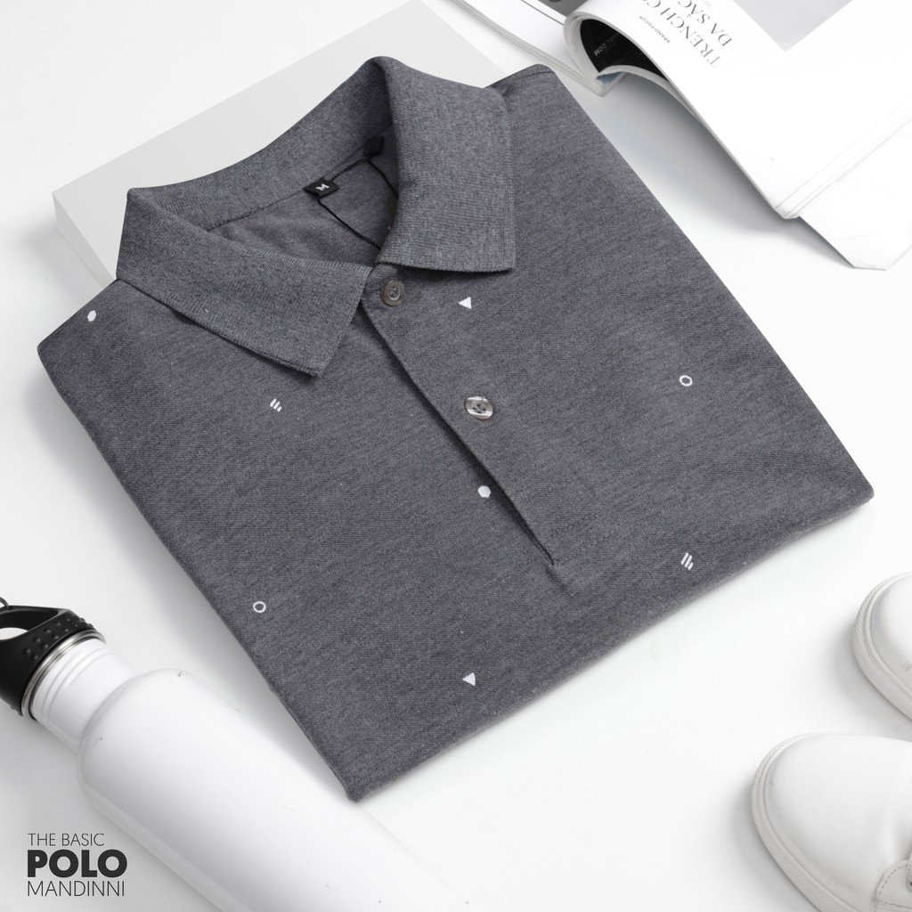 Áo thun polo họa tiết đơn giản in nhỏ by mandinni
