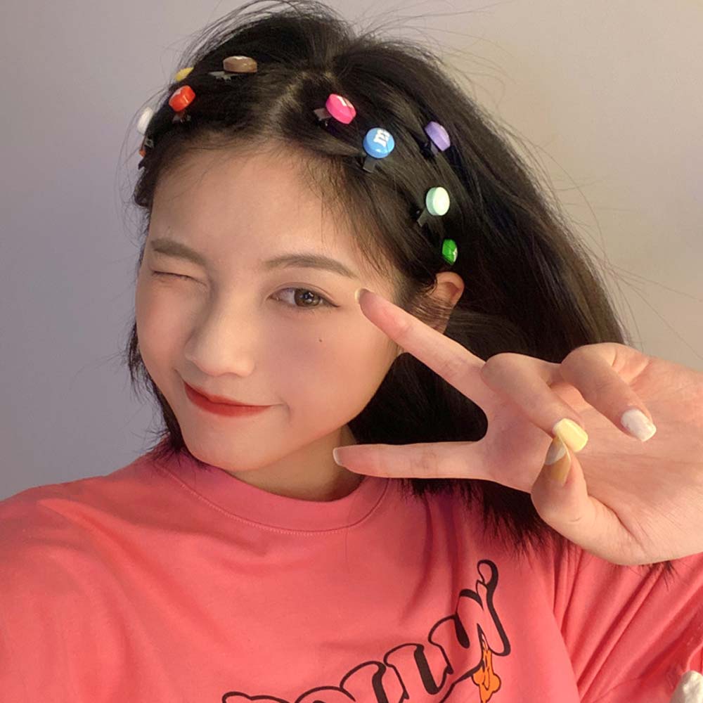 Set 5 / 10 Kẹp Tóc Hình Chữ M Đơn Giản Nhiều Màu Sắc Cho Nữ