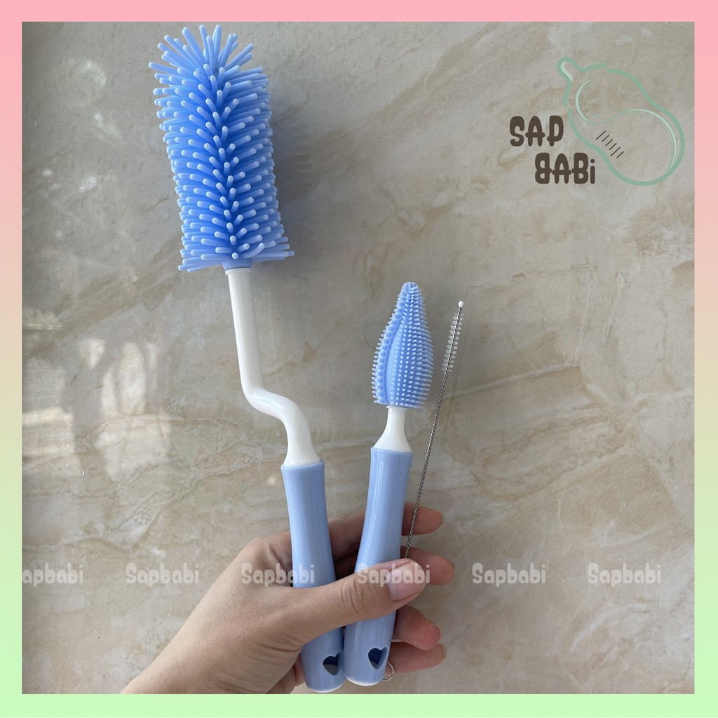 BỘ CỌ BÌNH SỮA SILICON CAO CẤP. Set 2 Chi Tiết Có Tay Xoay 360 Tiện Dụng Phù Hợp Cho Mọi Loại Bình Sữa