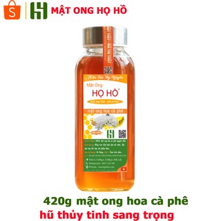 Mật ong hoa cà phê nguyên chất - Chai thủy tinh 300ml - MẬT ONG HỌ HỒ - Khối lượng mật 420gr (300ml)