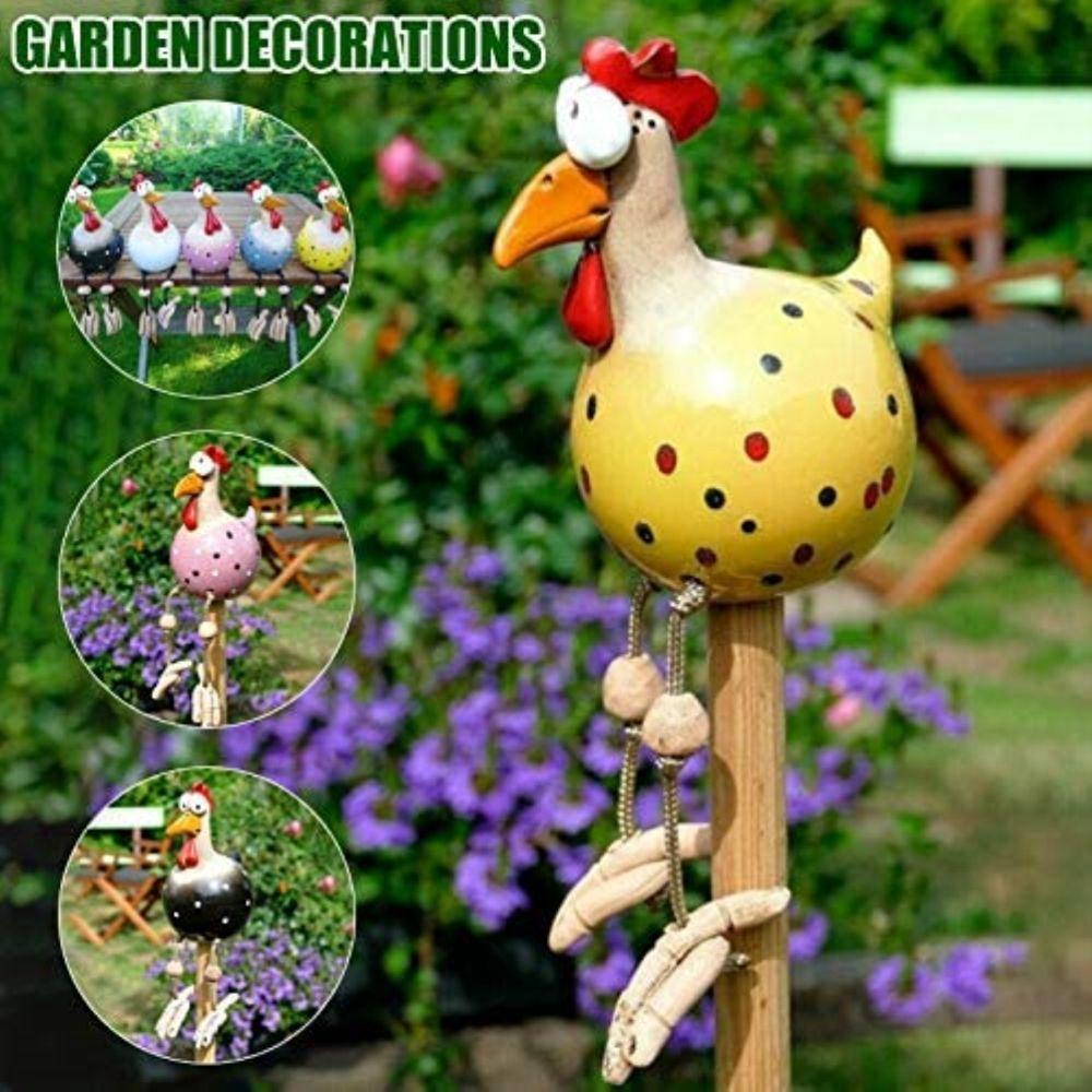 1 Vật Treo Trang Trí Vườn Hình Gà Mắt To Dễ Thương