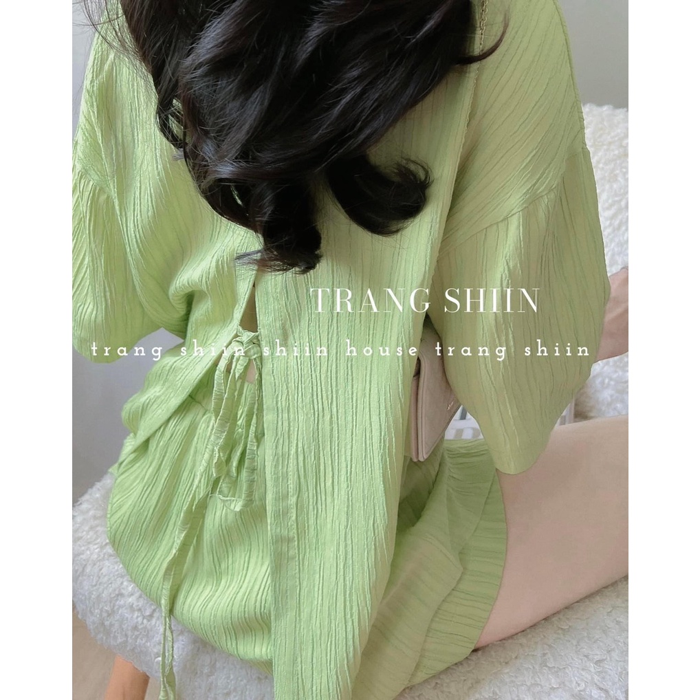 Set áo hở lưng mix quần short chất mềm bao đẹp