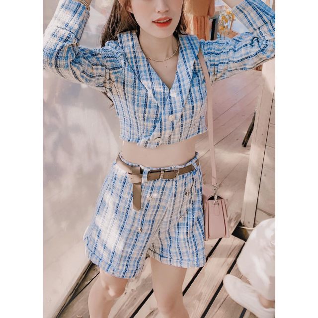 ✔️ SET CROP CARO XANH TAY DÀI+SHORT CARO▪️ Phát nghiện khi sỡ hữu em ấy, mua 1 mà được 2. Ai cũng nên sở hữu một em