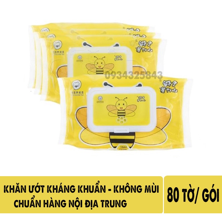 Gói 80 khăn ướt vịt kháng khuẩn không mùi - hàng nội địa Trung