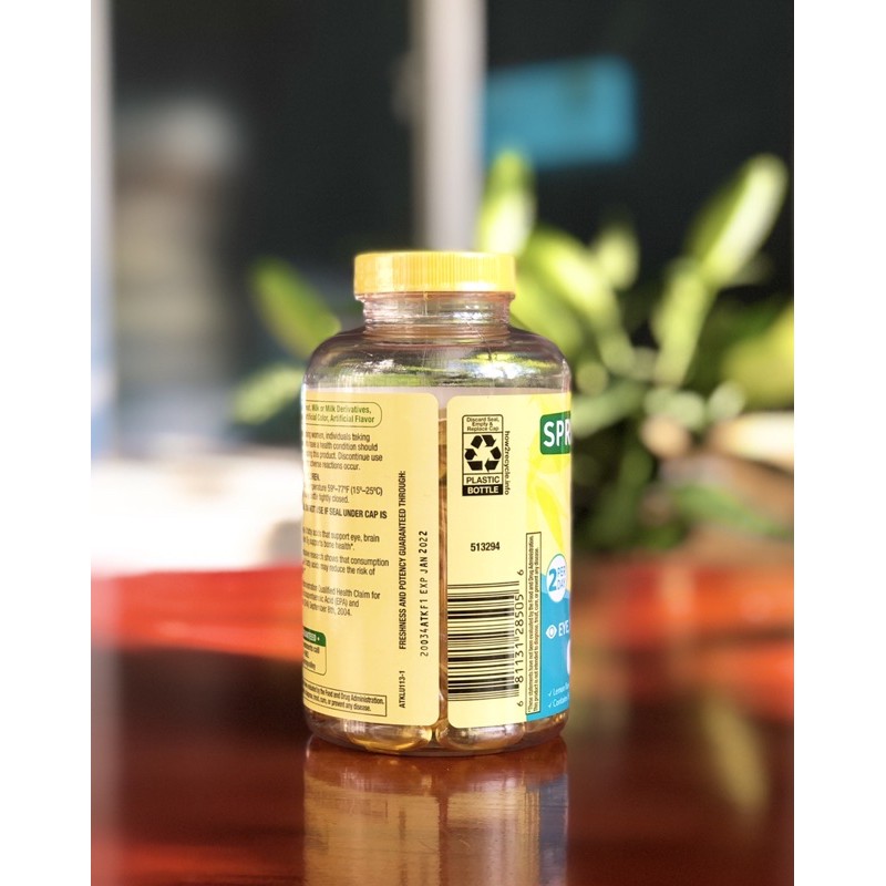 120 viên dầu cá hương chanh spring valley omega 3 2000mg plus vitamin D3