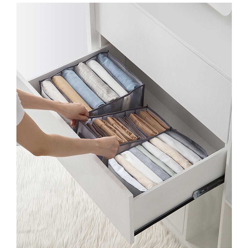 [Mới] Hộp Đựng Đồ Lót Jean / Túi Lưới Phân Loại Có Thể Gấp Lại / Hộp Đựng Quần Áo