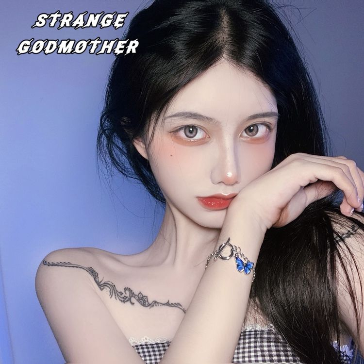 Vòng Tay Gắn Mặt Hình Bướm Xanh Cá Tính Phong Cách Retro