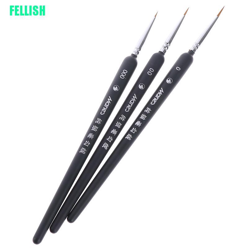 Bộ 3 cọ vẽ tranh chuyên nghiệp mini kích thước 000 00 0 tiện lợi
