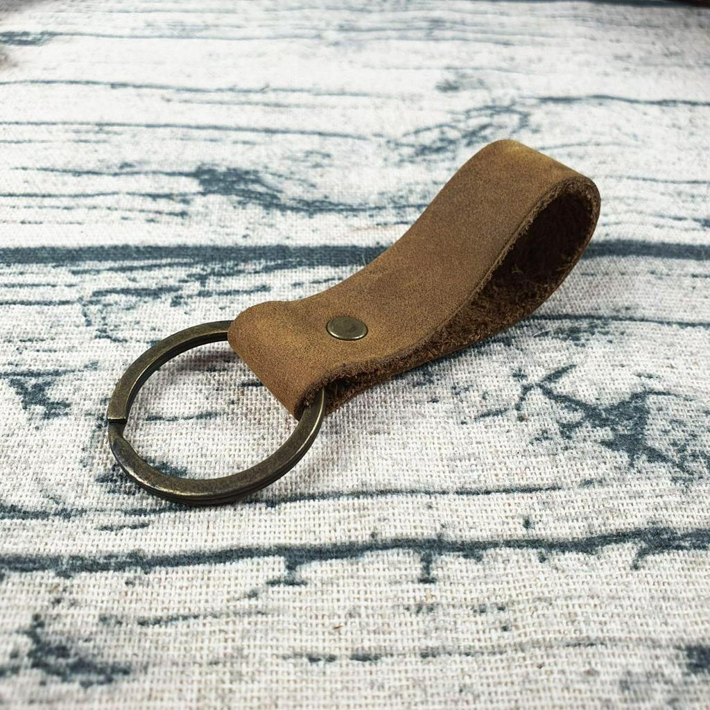 Móc Khóa Da Bò Thât HandMade LK302VB- 100% da bò thật, BH 3 năm