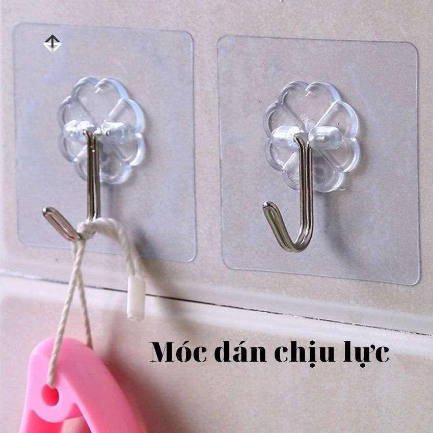 Móc Dán Tường Siêu Dính Trong Suốt Chịu Lực Tốt Treo Tường Chắc Chắn 6x6 cm- HÒA PHÁT