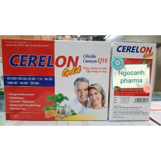 CERELON GOLD Bổ Não Tăng Cường Trí Nhớ Tăng Tuần Hoàn Máu Não Hộp 100 Viên