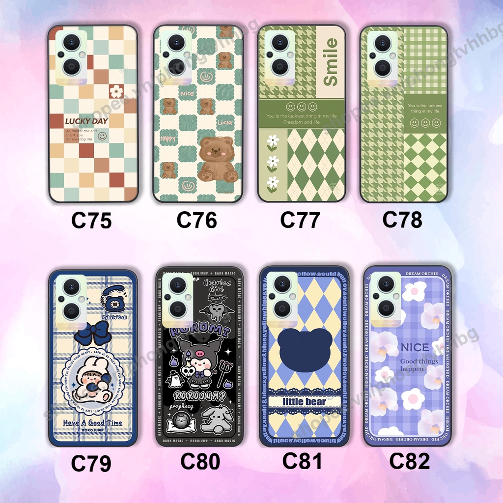 Ốp lưng Oppo Reno7 /  Reno 7Z 5G / Reno 7 trái tim gấu thể thao , smile mặt cười cực cute