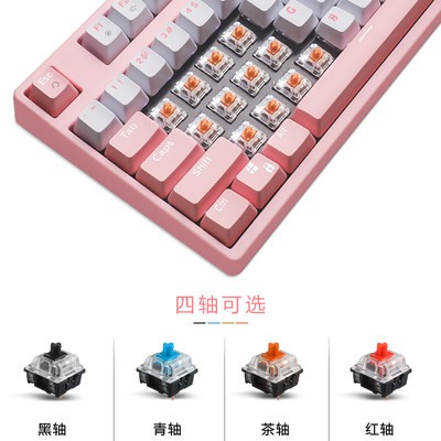 Máy tính để bàn 104 phím RGB Backlit Sakura phấn hoa màu hồng trò chơi cơ khí bàn phím trục Xanh trục Đỏ trà trục cô gái