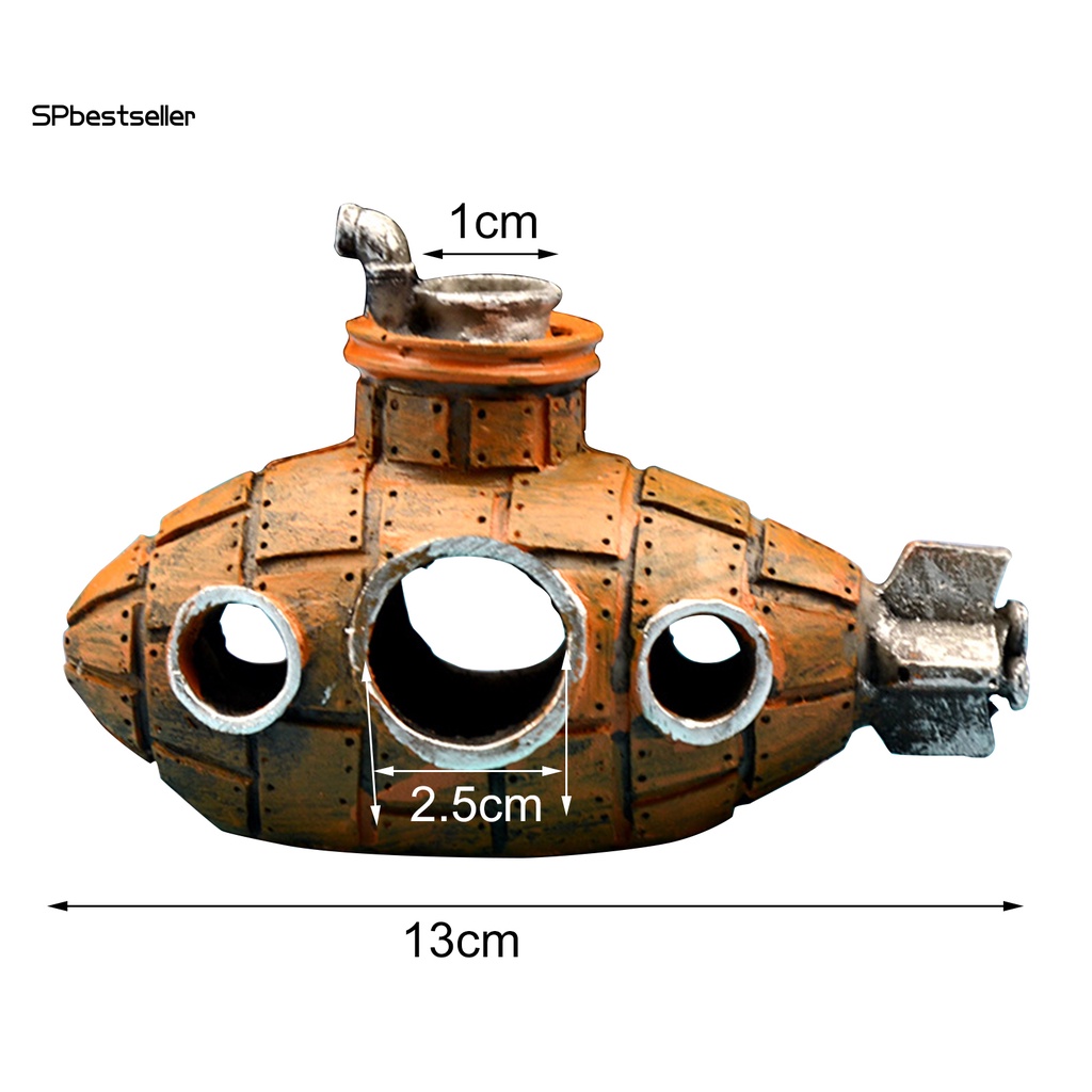 Đồ trang trí tàu ngầm trang trí bể cá 2 màu tùy chọn