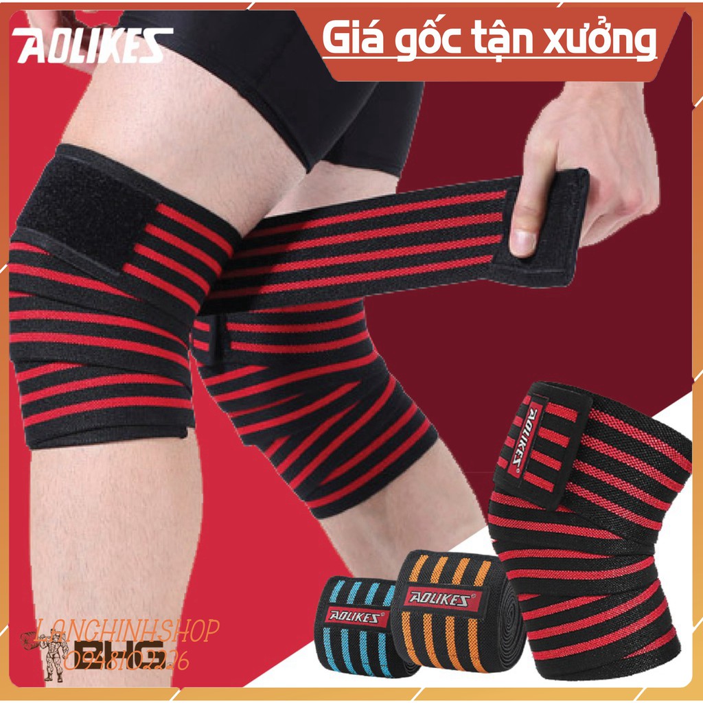 Dây Quấn Gối Tập Gym, Đai Gối Thể Hình Aolikes, Hỗ Trợ khi squat (2 chiếc)