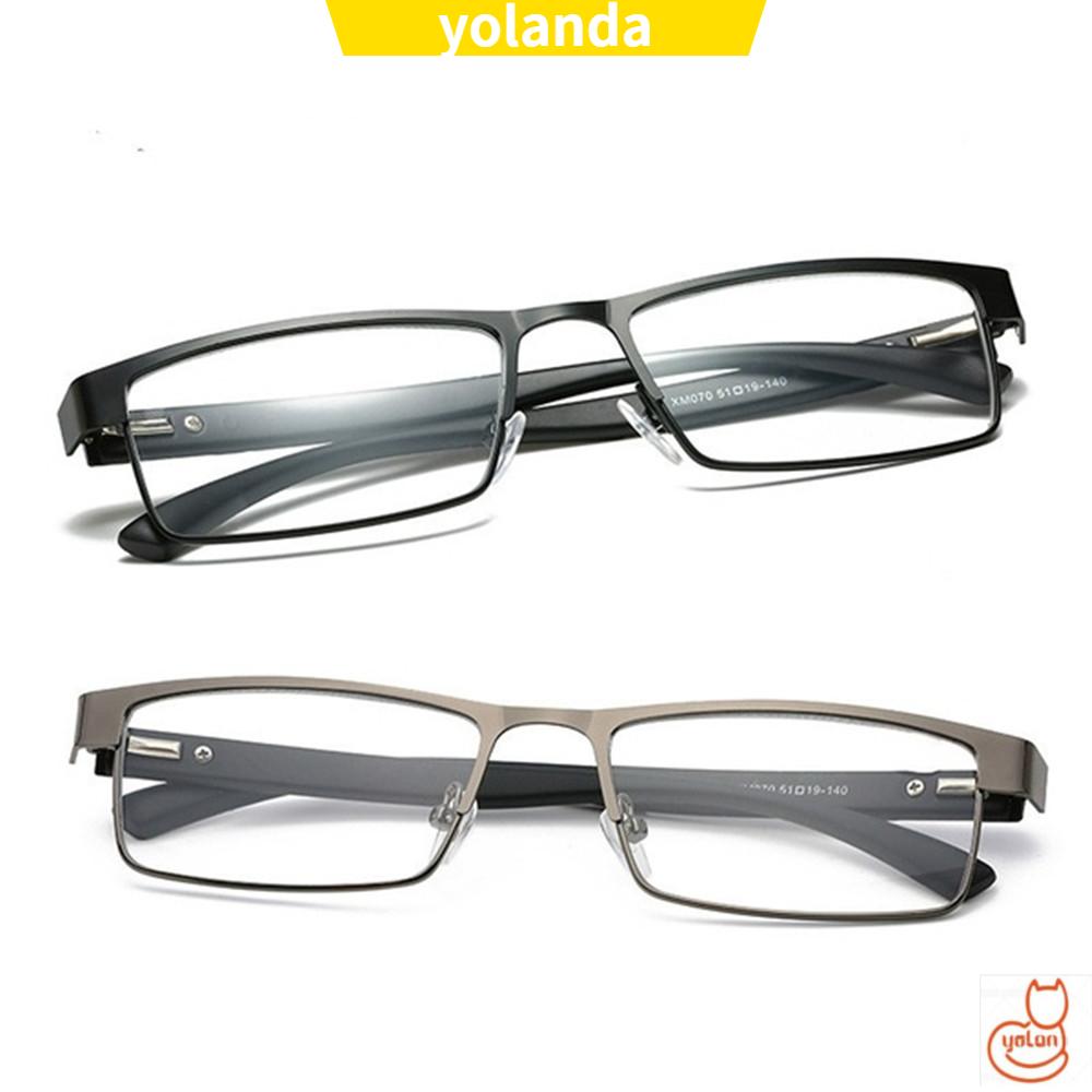 ☆YOLA☆ Men Eyeglasses Flexible Portable Vision Care Business Reading Glasses Ultra Light Resin New Fashion Metal Titanium Alloy Eye wear...