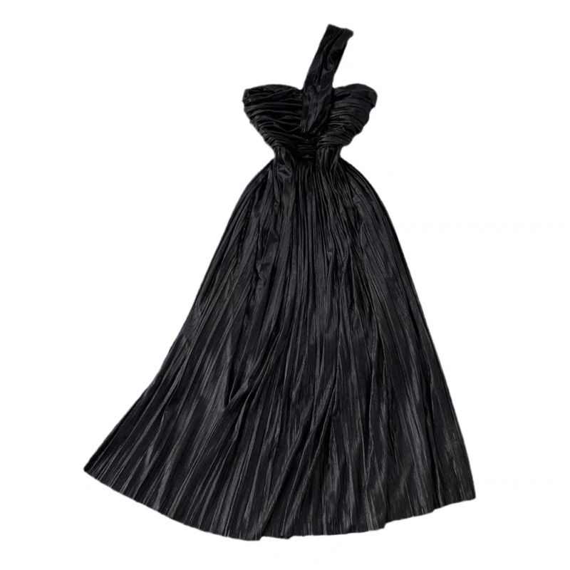 Đầm xoè dáng dài cúp ngực vải nhún