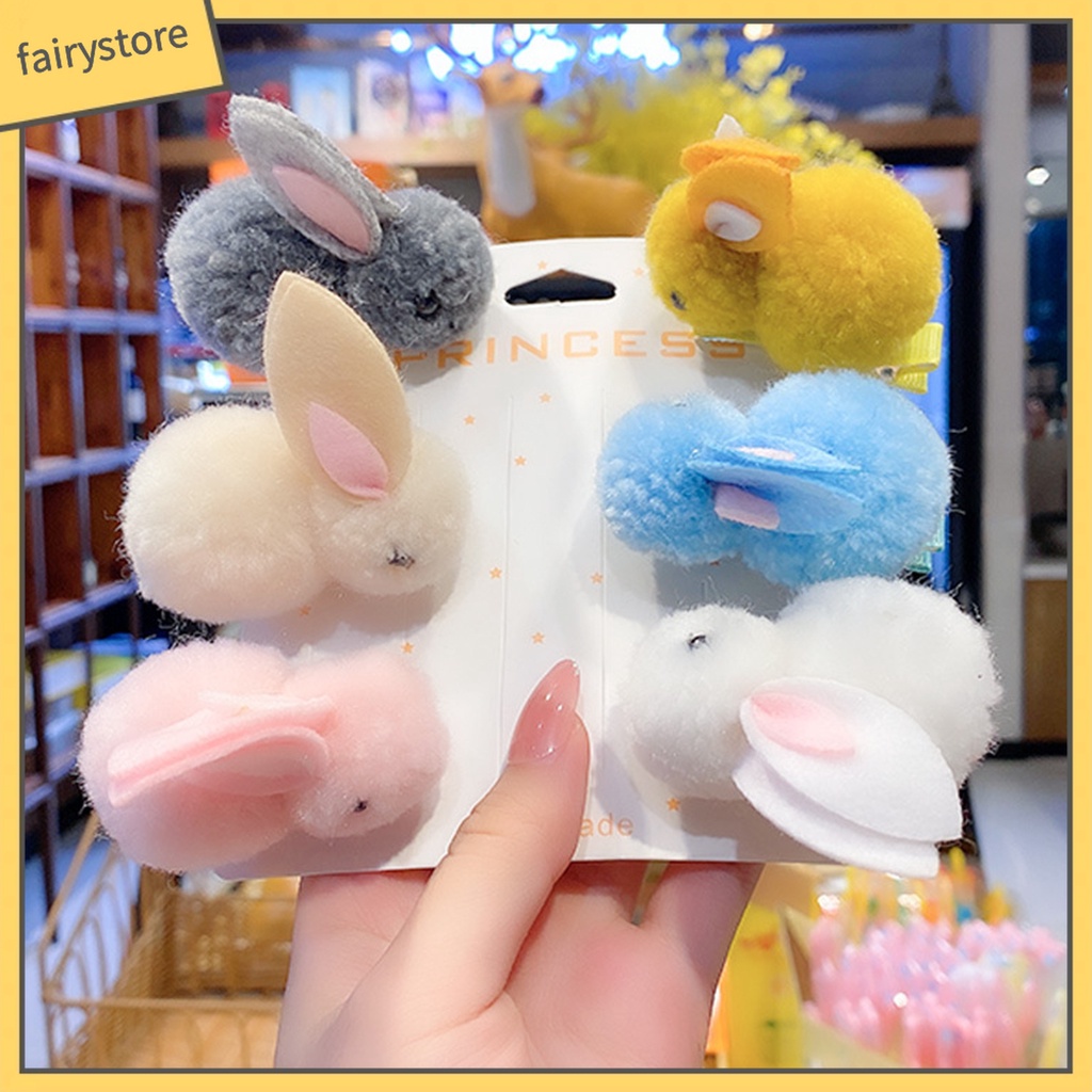 Kẹp Tóc Hình Thỏ Hoạt Hình Nhiều Màu Sắc Tiện Dụng Cho Bé