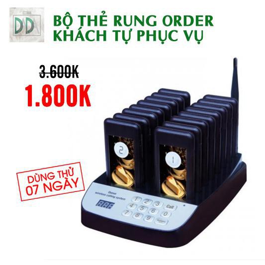 Bộ thẻ rung order _ gọi khách tự phục vụ Tầm Xa CHÍNH HÃNG ( VÔ ĐỊNH GIÁ RẺ )_ Thiết bị máy móc pha chế