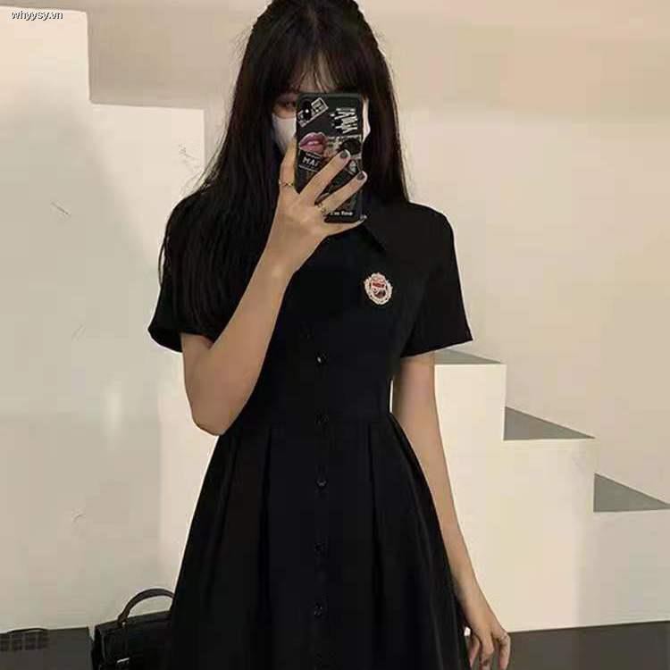 Đầm Cổ Polo Tay Ngắn Màu Đen Xếp Ly Thời Trang Mùa Hè Dành Cho Nữ 2021 15 Ngày | BigBuy360 - bigbuy360.vn