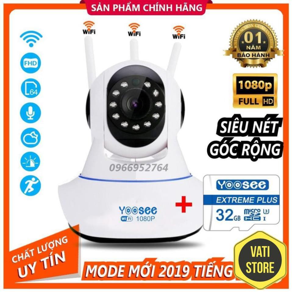 Camera Ip YooSee 3 Râu Full HD 2.0Mpx 1080p Tiếng Việt Mới 2019