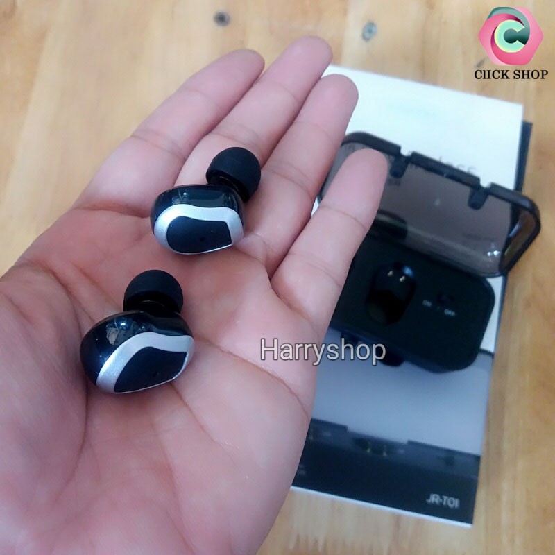 Joyroom t01 Tai nghe bluetooth ioyroom t01 dòng 2 tai có kèm đốc sạc- tai nghe không dây t01 với đốc sạc tích hợp pin