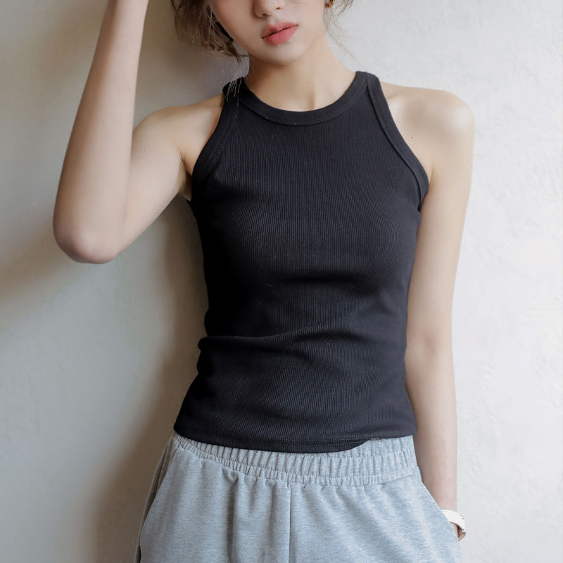 Áo croptop ba lỗ COZOKC vải cotton co giãn thời trang cho nữ