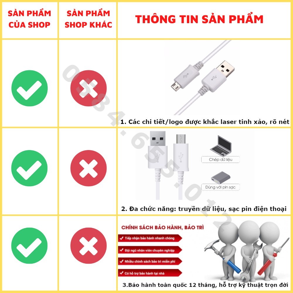 Cáp sạc Samsung ZIN micro usb bảo hành 12 tháng, cáp chuyển dữ liệu điện thoại sang máy tính chính hãng
