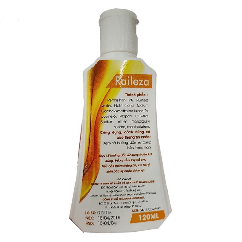 Dung dịch tắm gội loại bỏ chấy  và kí sinh trùng RAILEZA 120ml