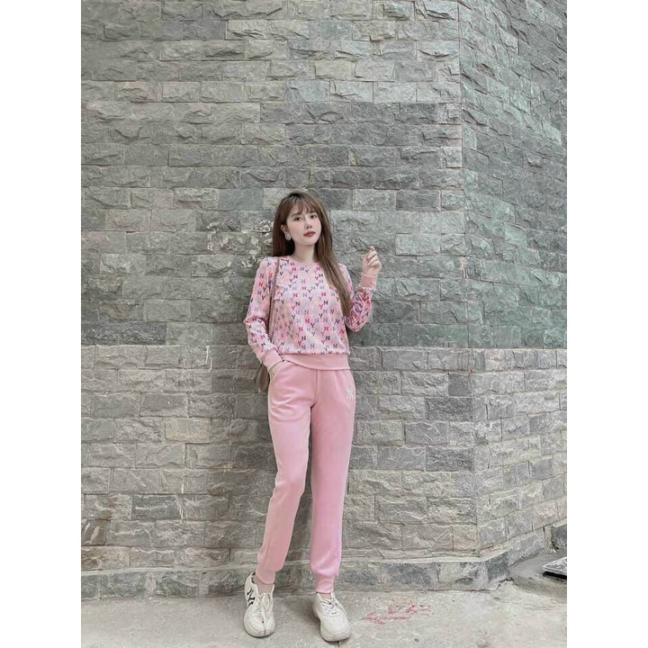 Set bộ nỉ NY mặc thu đông chất dày dặn siêu ấm J378