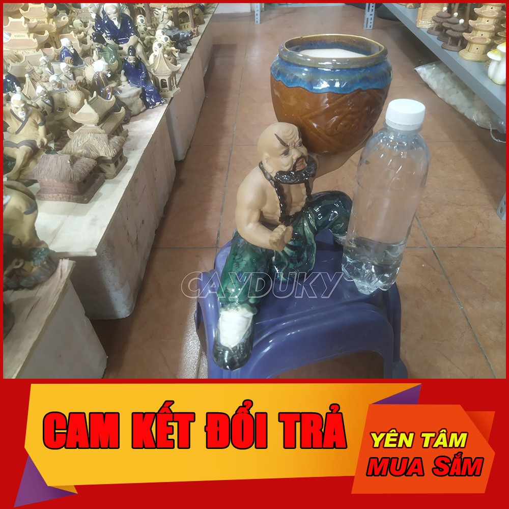 Mô Hình tiểu cảnh chậu tượng thần La Hán vác chậu làm chậu trồng cây bonsai – Trang trí tết, trang trí năm mới