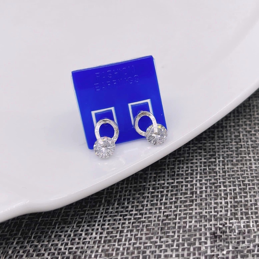 Khuyên Tai Nữ Bạc Ta CaoBac Silver Nụ Bạc Đơn Giản Sang Chảnh Hình Ổ Đá Giọt Nước Dịu Dàng Hợp Làm Quà Tặng Lịch Sự