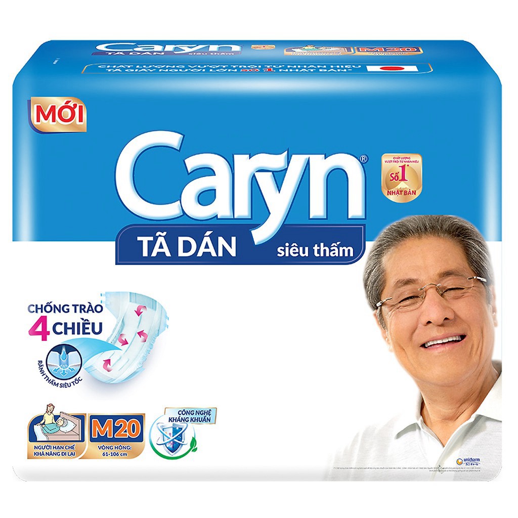 Tã dán siêu thấm Caryn M20 cho người lớn vòng hông 61-106cm